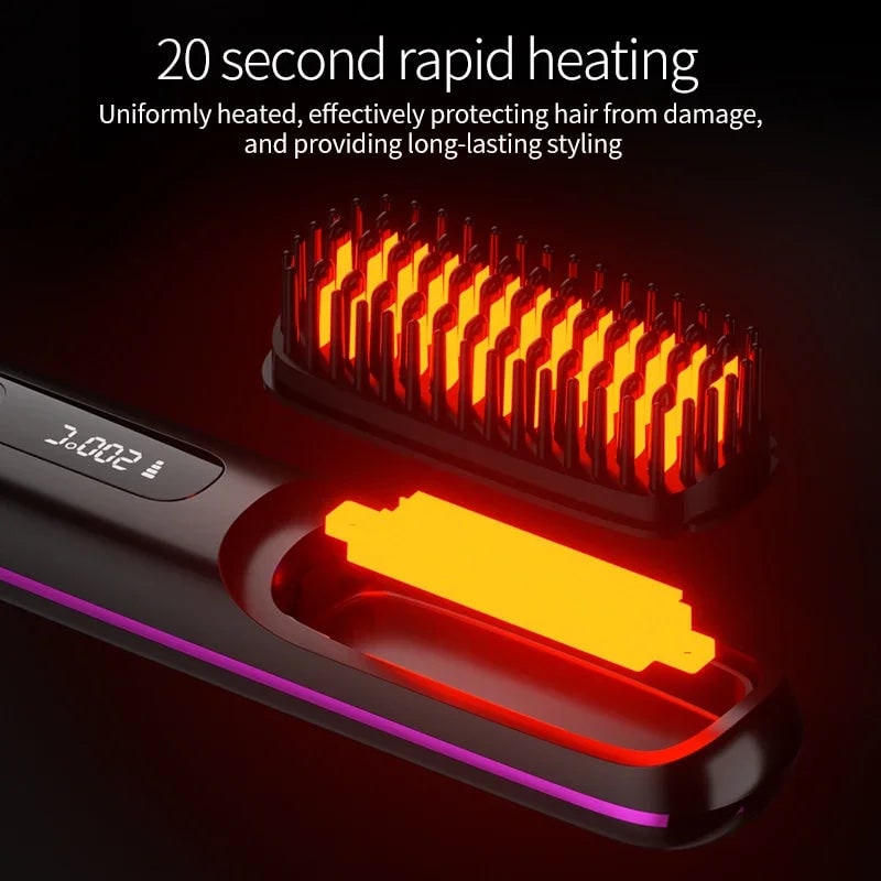 Wireless Hair Straightener Lcd Display & USB Charging Function - Image 3