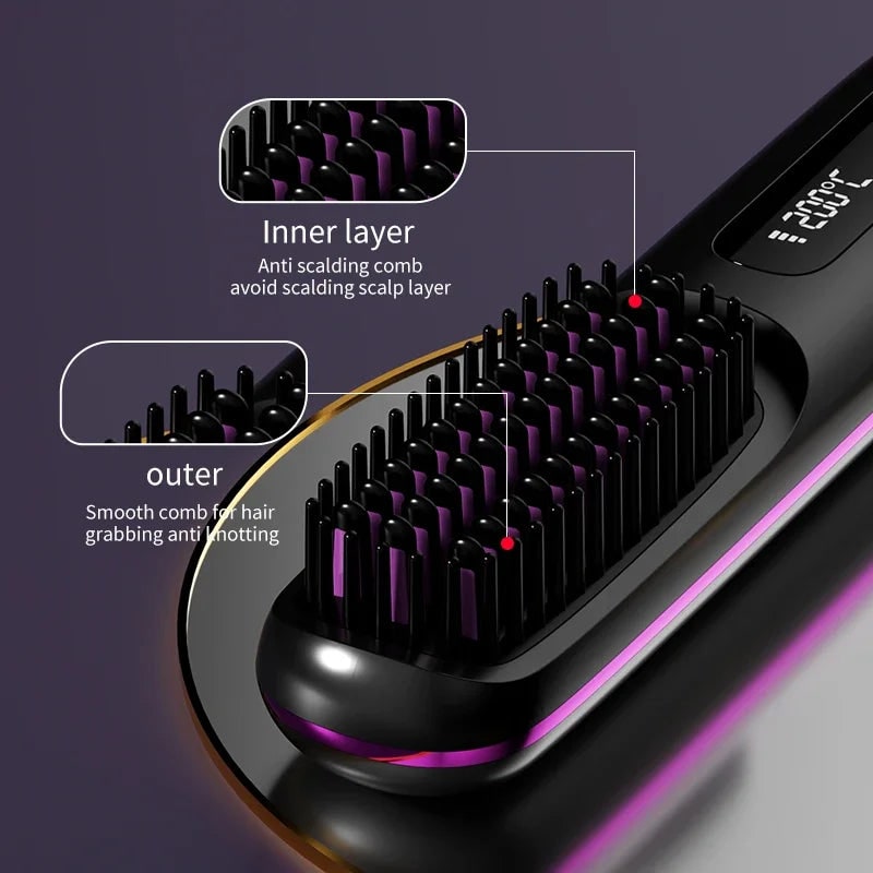 Wireless Hair Straightener Lcd Display & USB Charging Function - Image 4