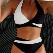 Women's Bikini Set High Waisted Two Piece Cross Back Swimwear - Image 2