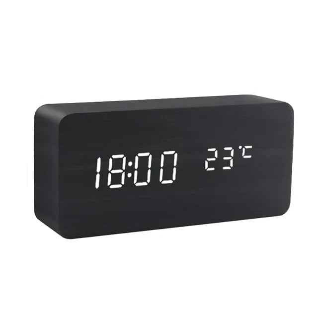Wood Alarm Clock LED Display and Voice Control Functionality - Image 10