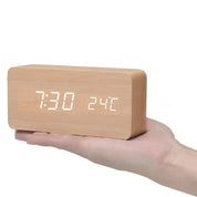 Wood Alarm Clock LED Display and Voice Control Functionality