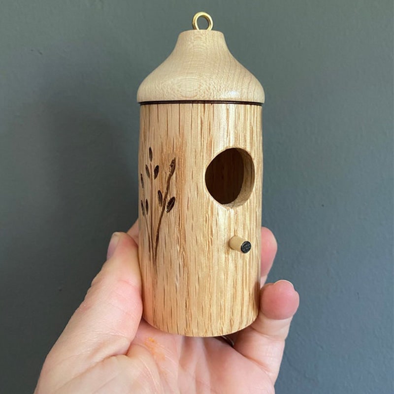 Wooden Hummingbird House Garden Decor Natural Finish Bird Feeder - Image 3