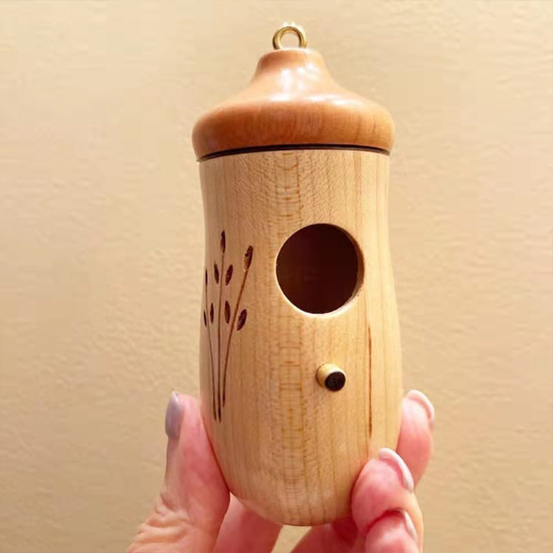 Wooden Hummingbird House Garden Decor Natural Finish Bird Feeder - Image 4