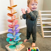 Wooden Rainbow Tower Educational Sensory Play - Image 1