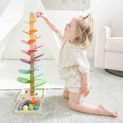 Wooden Rainbow Tower Educational Sensory Play - Image 2