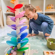 Wooden Rainbow Tower Educational Sensory Play - Image 3