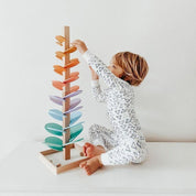 Wooden Rainbow Tower Educational Sensory Play - Image 4