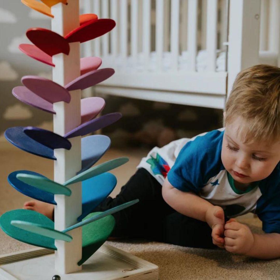 Wooden Rainbow Tower Educational Sensory Play - Image 6