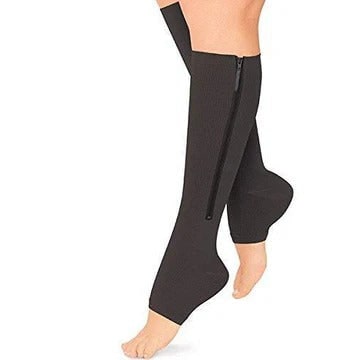 Zippered Compression Socks Supportive Calf Sleeve Design - Image 2
