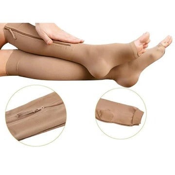 Zippered Compression Socks Supportive Calf Sleeve Design - Image 4